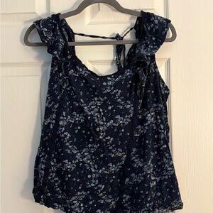 Maurices Navy Floral Sleeveless Blouse